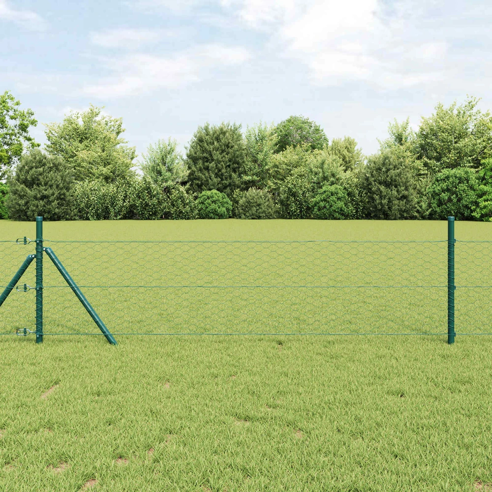 Heksagoninė tvora 0,4 x 10 m PVC Žalia