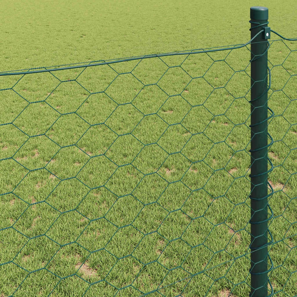 Heksagoninė tvora 0,4 x 25 m PVC Žalia