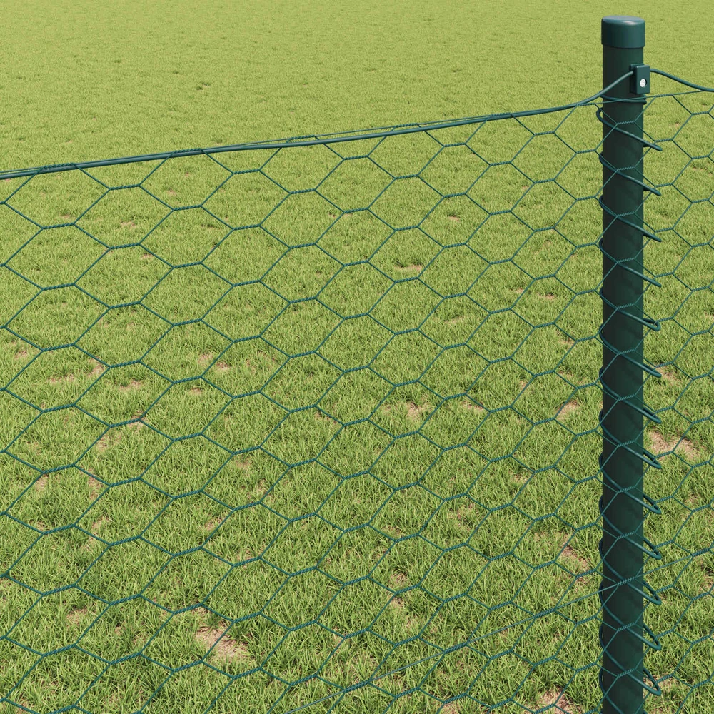 Heksagoninė tvora 0,8 x 10 m PVC Žalia