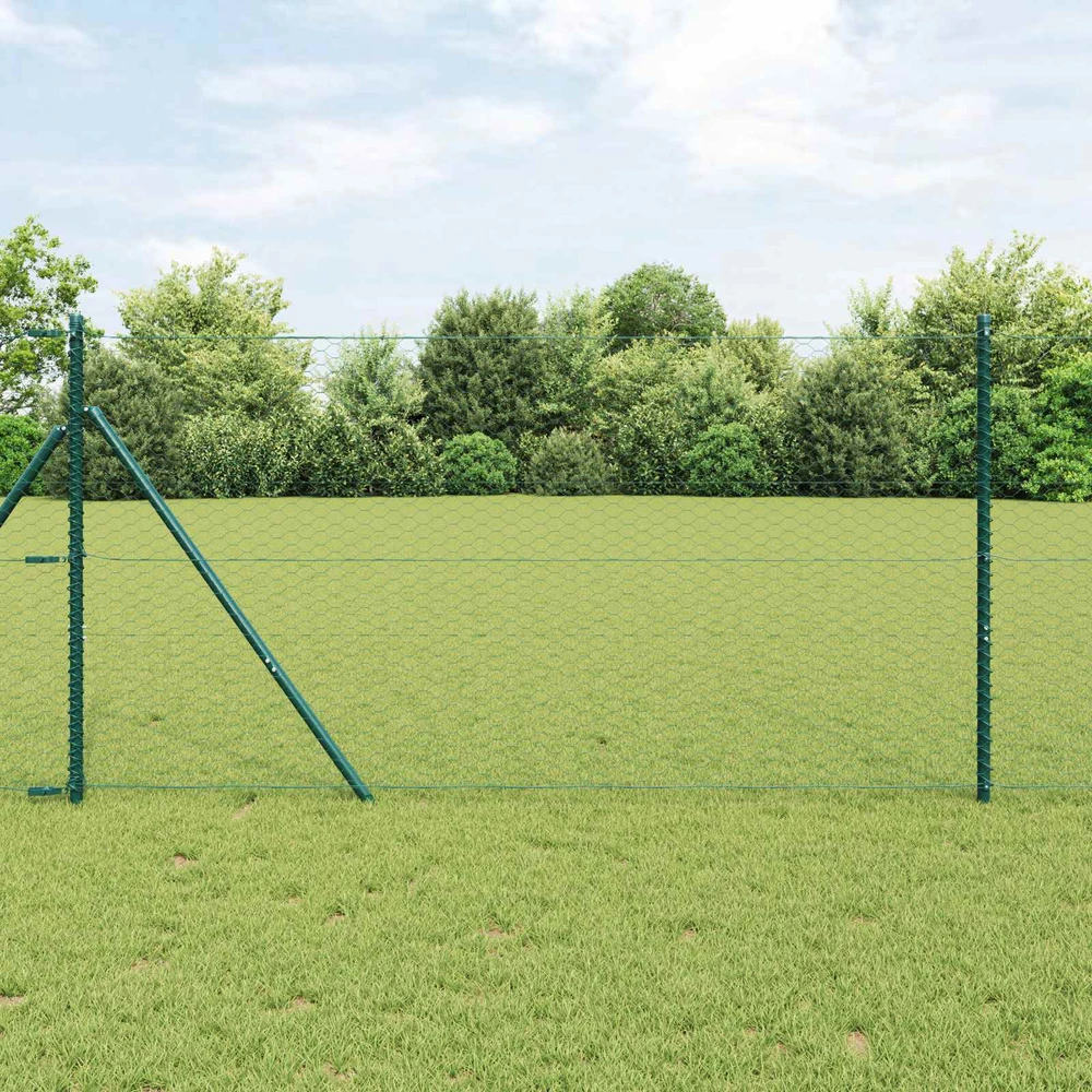 Heksagoninė tvora 1,4 x 10 m PVC Žalia