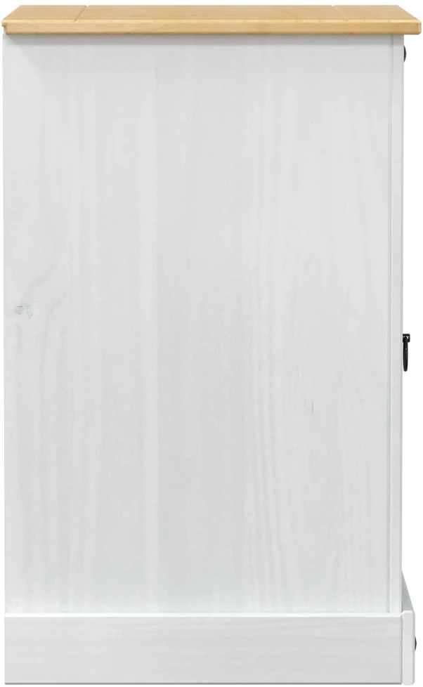TV staliukas HiFi spintelė Balta 60 x 50 x 82 cm Kietos pušies mediena