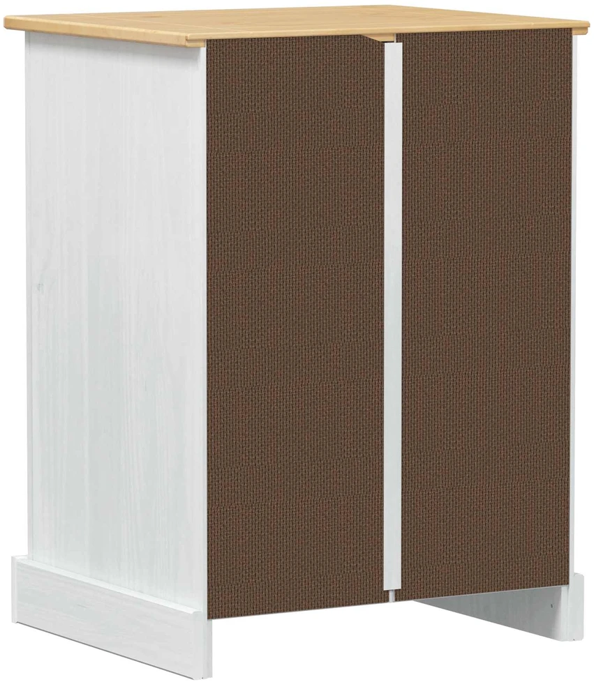 TV staliukas HiFi spintelė Balta 60 x 50 x 82 cm Kietos pušies mediena