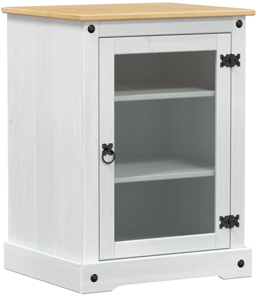 TV staliukas HiFi spintelė Balta 60 x 50 x 82 cm Kietos pušies mediena