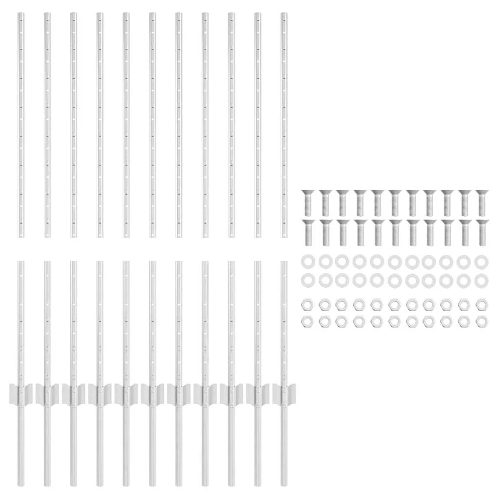 Įmontuotas tvoros stulpas 11 vnt. Sidabrinė 140 cm