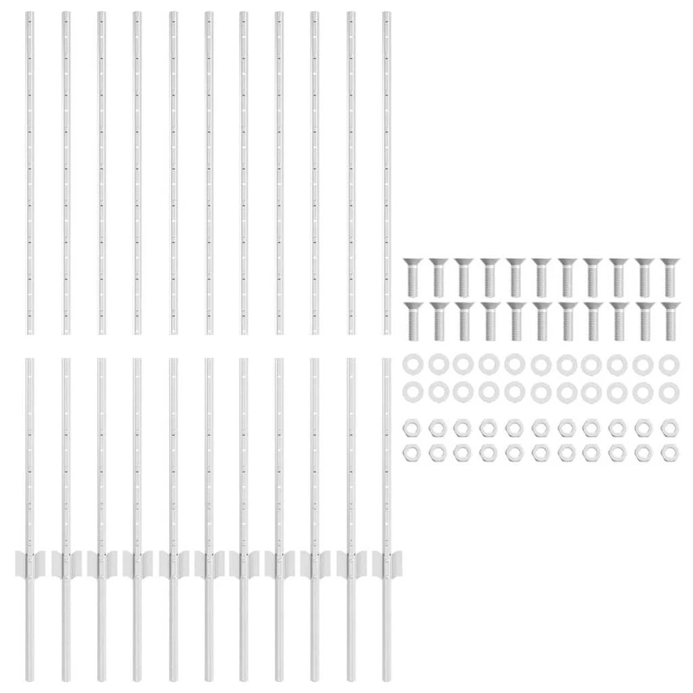 Įmontuotas tvoros stulpas 11 vnt. Sidabrinė 160 cm
