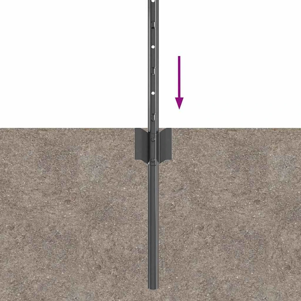 Įmontuotas tvoros stulpas 5 vnt. Pilka 80 cm