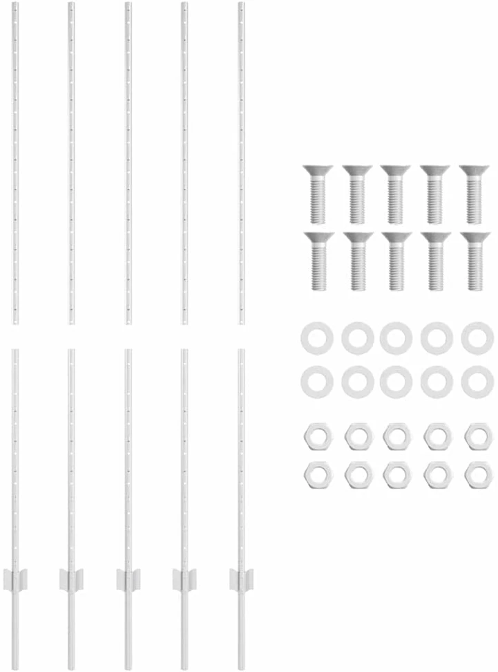 Įmontuotas tvoros stulpas 5 vnt. Sidabrinė 200 cm