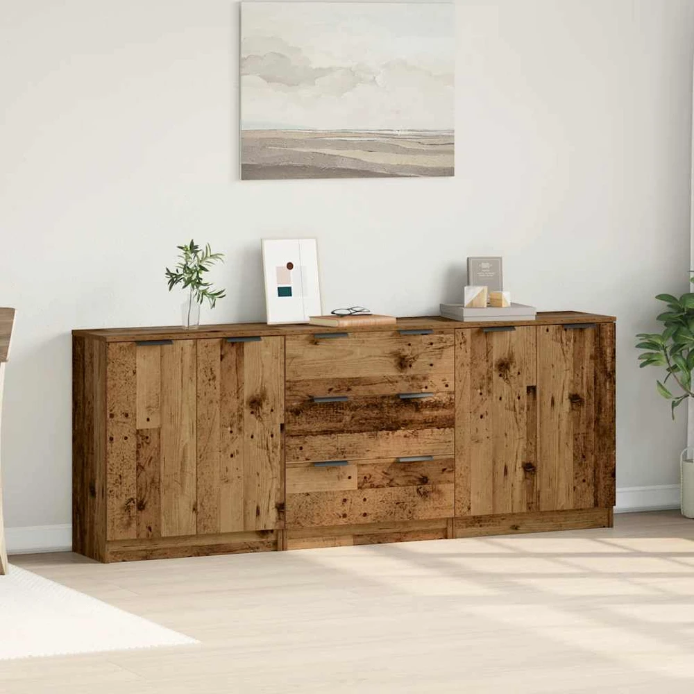 Indaujos 3 vnt Old Wood 60x30x70 cm Inžinerinė mediena