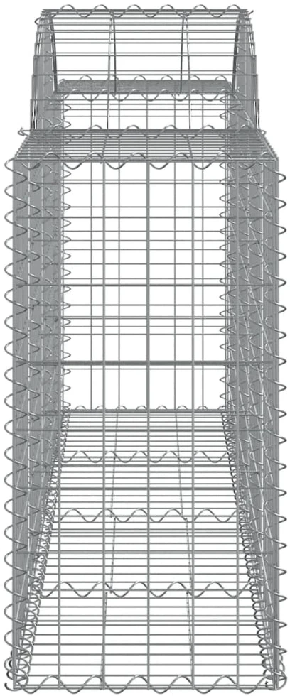 Išlenkti gabiono krepšiai, 14vnt., 200x50x80/100cm, geležis