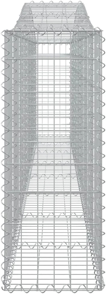 Išlenkti gabiono krepšiai, 7vnt., 400x30x80/100cm, geležis