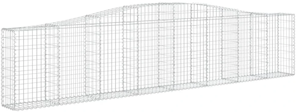 Išlenkti gabiono krepšiai, 7vnt., 400x30x80/100cm, geležis