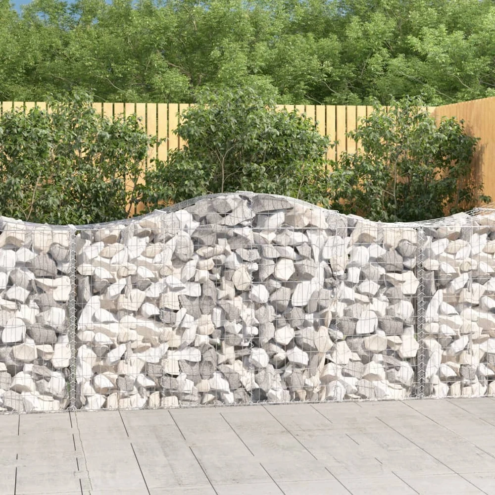 Išlenkti gabiono krepšiai, 9vnt., 200x50x100/120cm, geležis