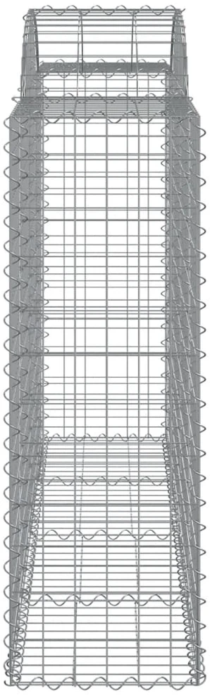 Išlenkti gabiono krepšiai, 9vnt., 200x50x120/140cm, geležis