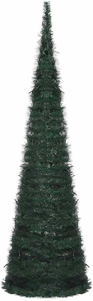 Išskleidžiama apšviesta dirbtinė Kalėdų eglutė, žalia, 150cm
