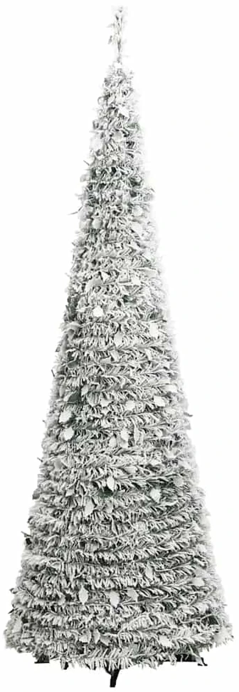Išskleidžiama dirbtinė Kalėdų eglutė su sniegu, 180cm, 150 LED