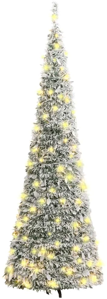 Išskleidžiama dirbtinė Kalėdų eglutė su sniegu, 180cm, 150 LED