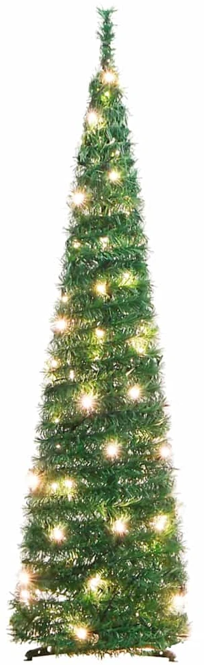 Išskleidžiama dirbtinė Kalėdų eglutė, žalia, 120cm, 50 LED