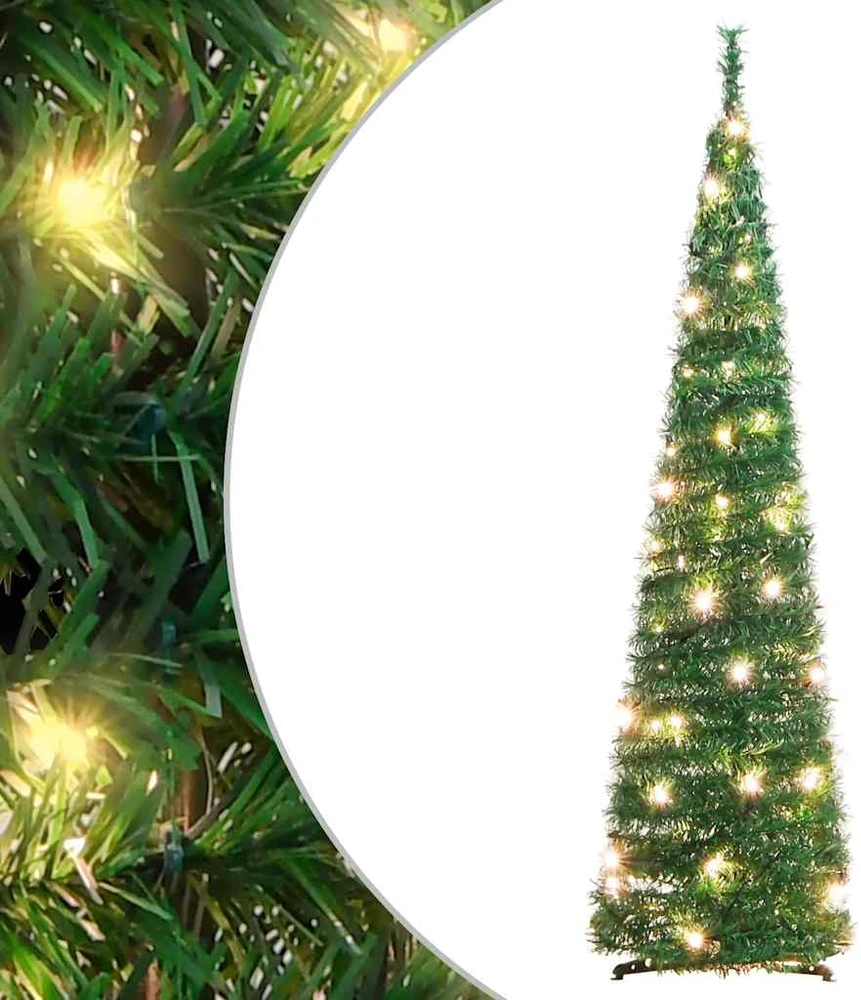 Išskleidžiama dirbtinė Kalėdų eglutė, žalia, 120cm, 50 LED