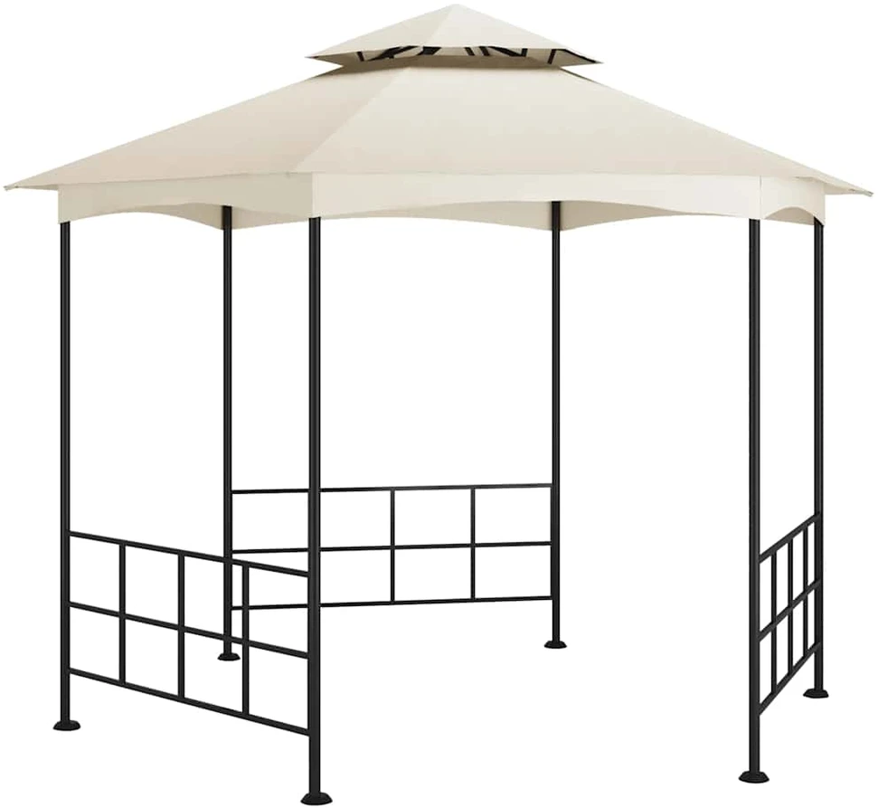 Išskleidžiama pavėsinė su šoninėmis sienomis, kreminė spalva, 3,1x2,7m