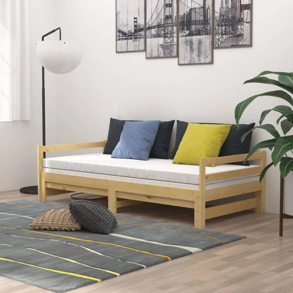 Ištraukiama lova, 2x(90x200)cm, pušies medienos masyvas