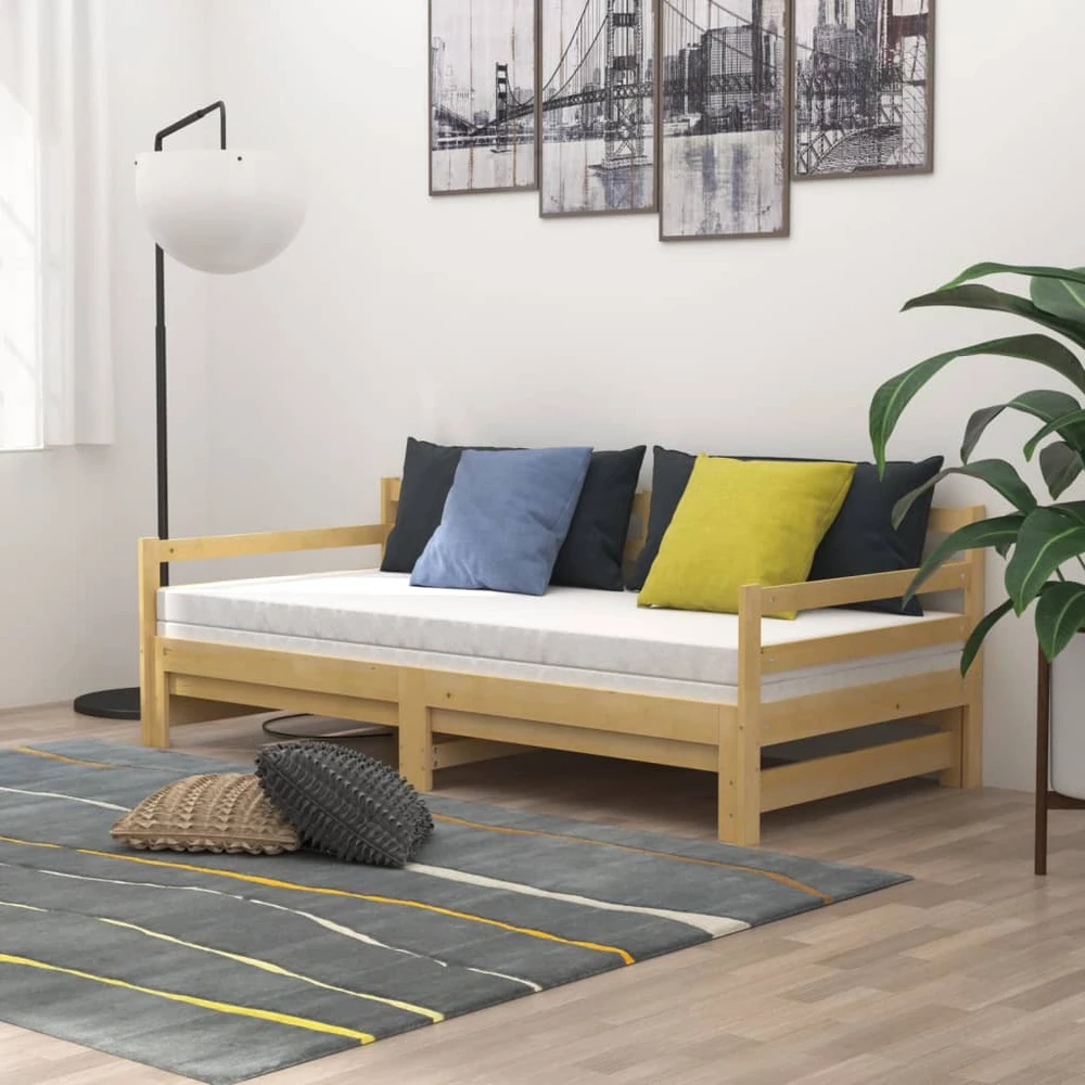 Ištraukiama lova, 2x(90x200)cm, pušies medienos masyvas