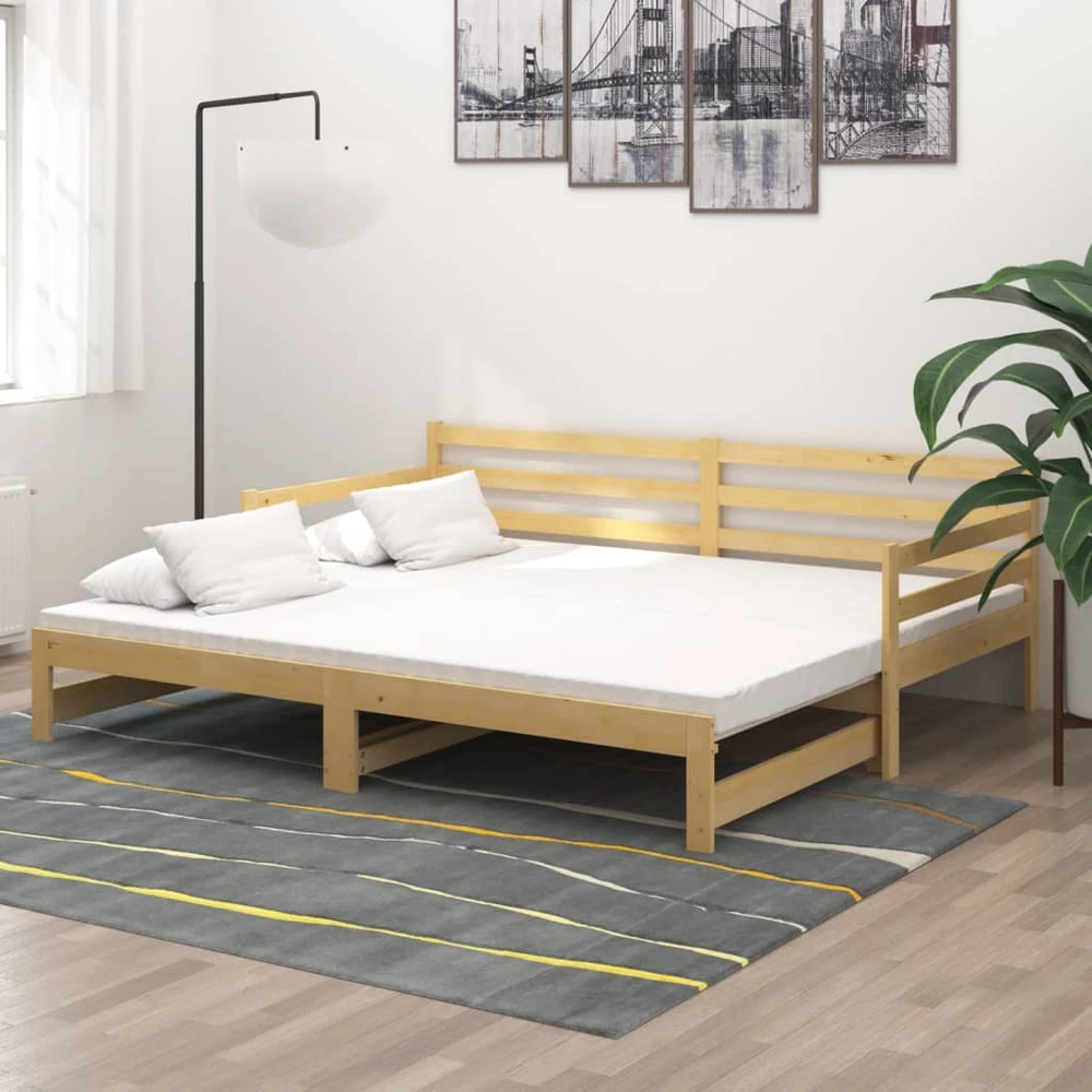 Ištraukiama lova, 2x(90x200)cm, pušies medienos masyvas