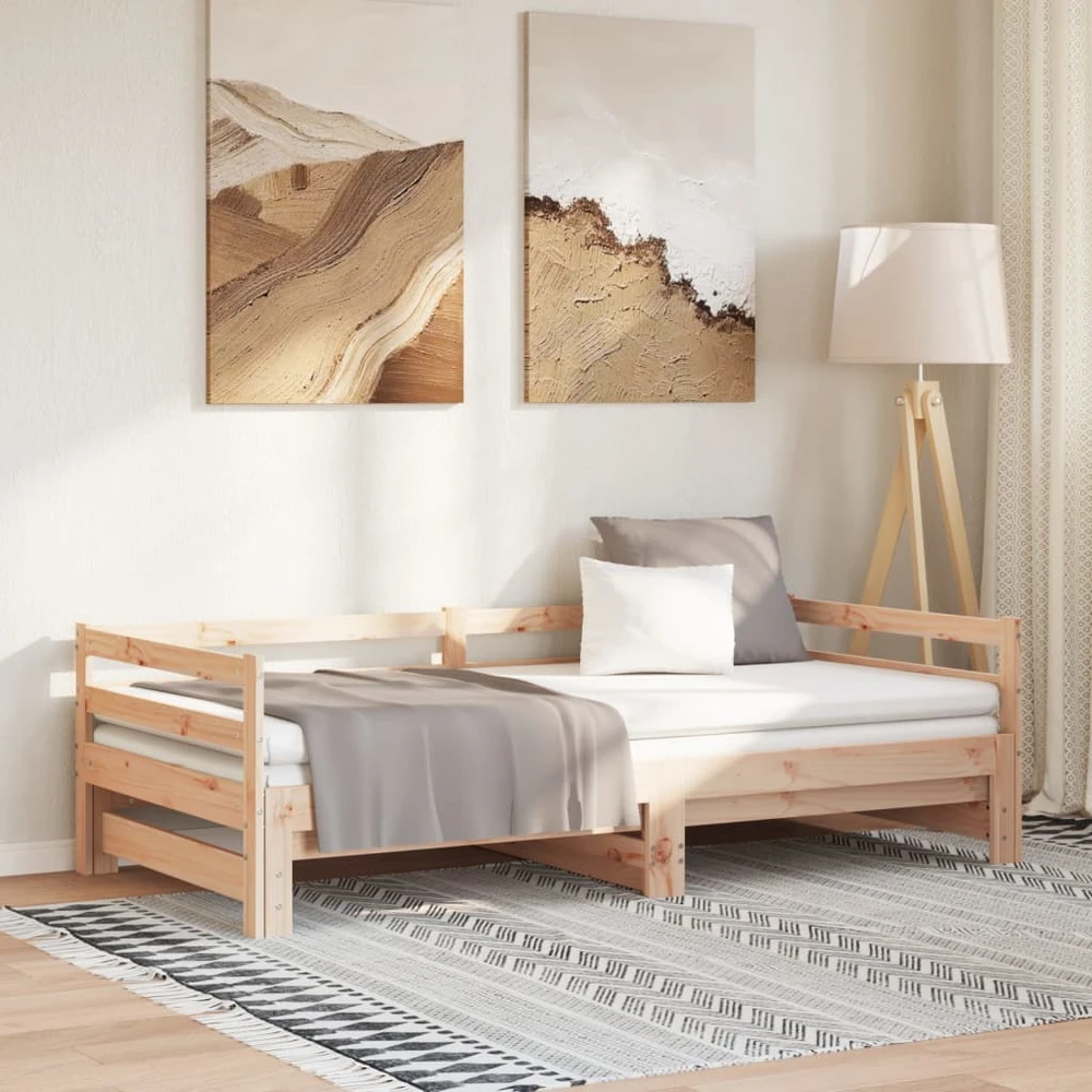 Ištraukiama lova, 2x(90x190)cm, pušies medienos masyvas