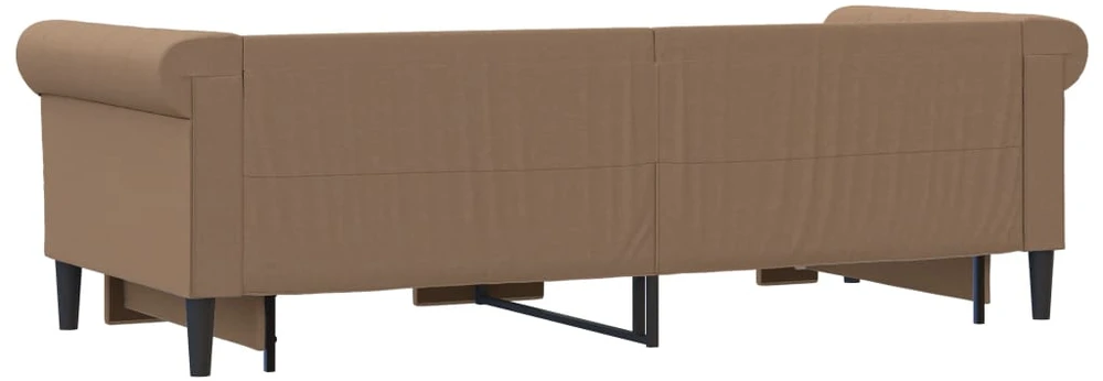 Ištraukiama lova su stalčiais, kapučino, 90x200cm, dirbtinė oda