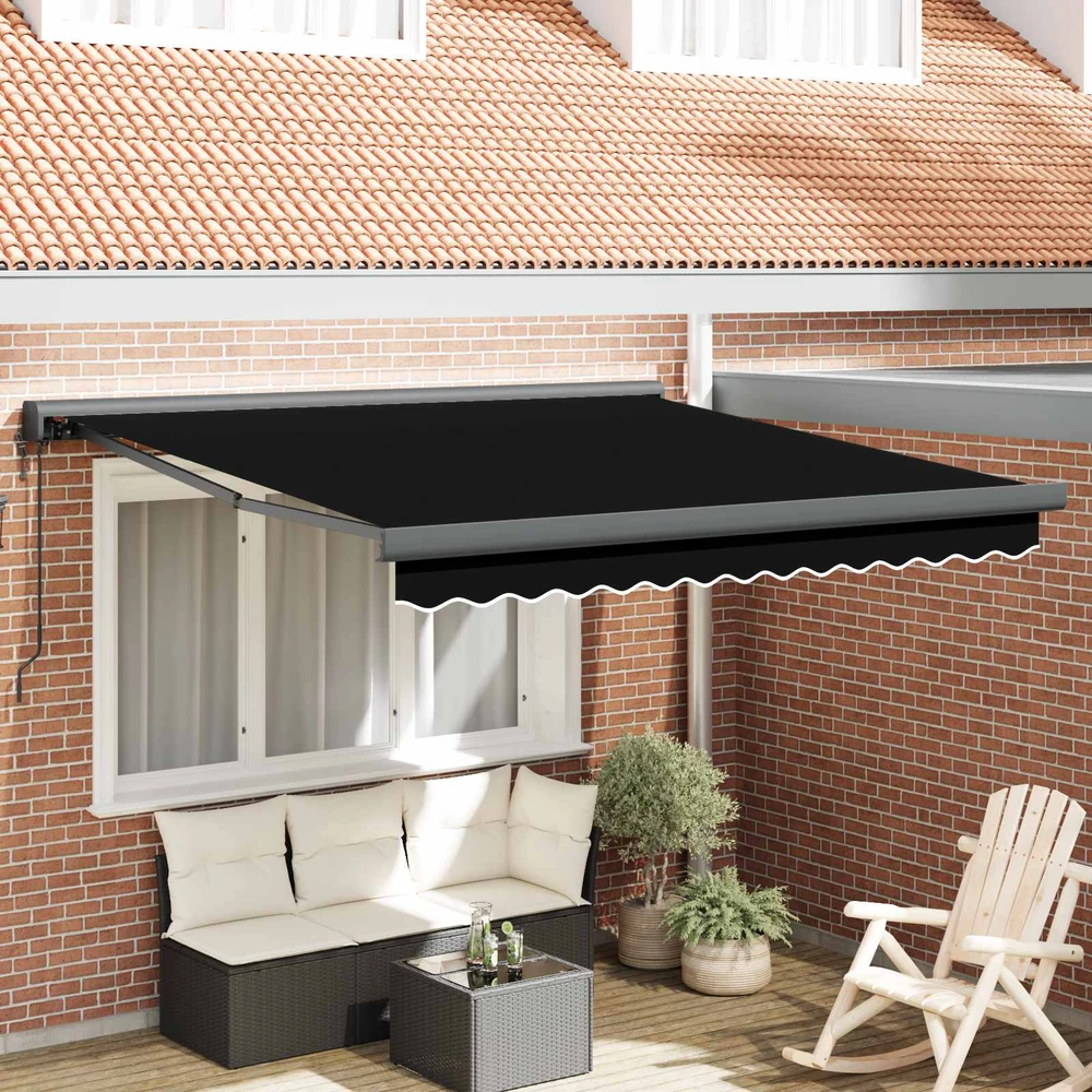 Ištraukiama markizė Juoda 300 x 250 x 165 cm Audinys ir metalas