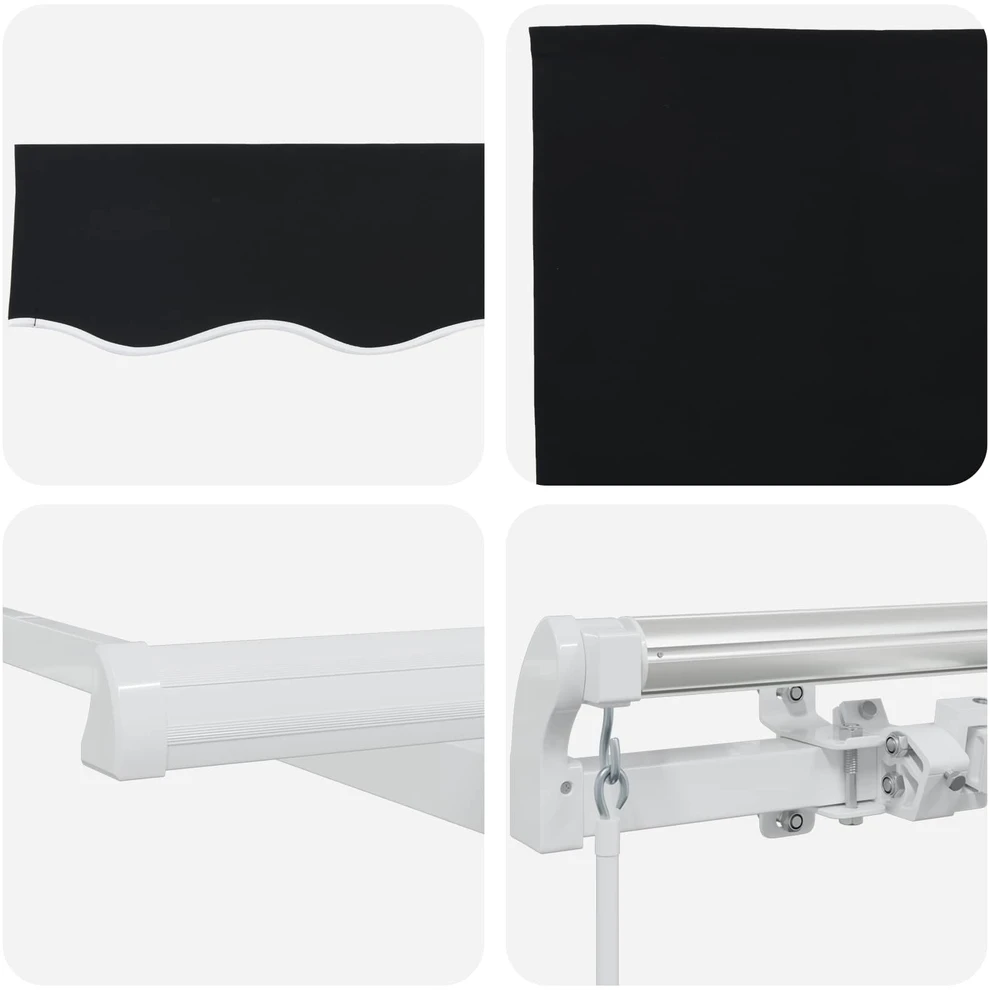 Ištraukiama markizė Juoda 350 x 250 cm Poliesteris ir aliuminis
