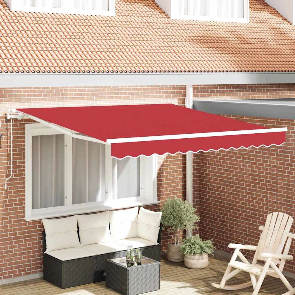 Ištraukiama markizė Raudona 300 x 250 cm Audinys ir aliuminis
