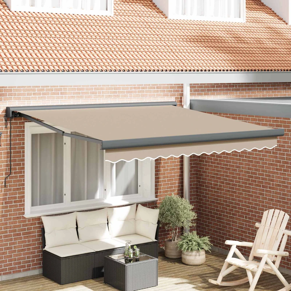 Ištraukiama markizė Smėlio 350 x 250 cm Audinys ir metalas