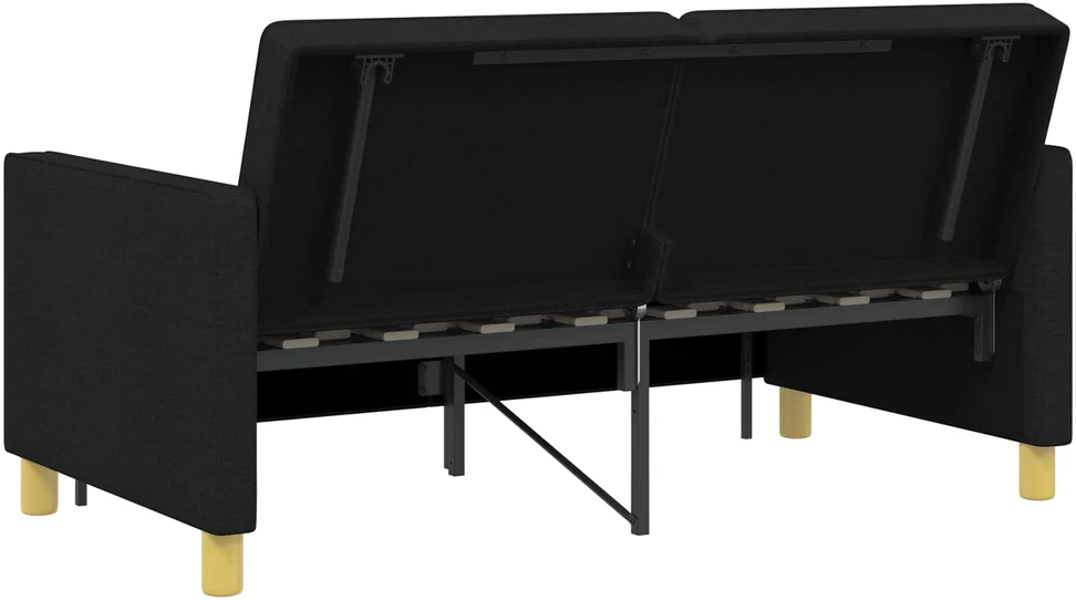 Ištraukiama sofa-lova Juoda Audinys
