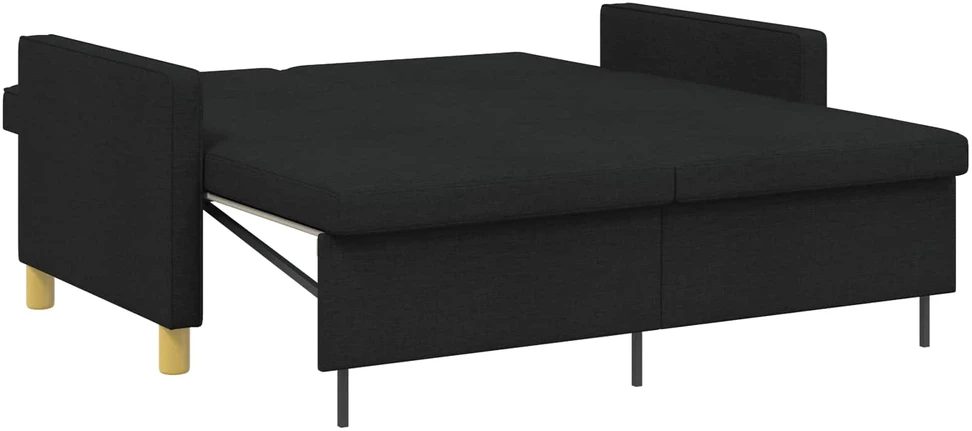 Ištraukiama sofa-lova Juoda Audinys