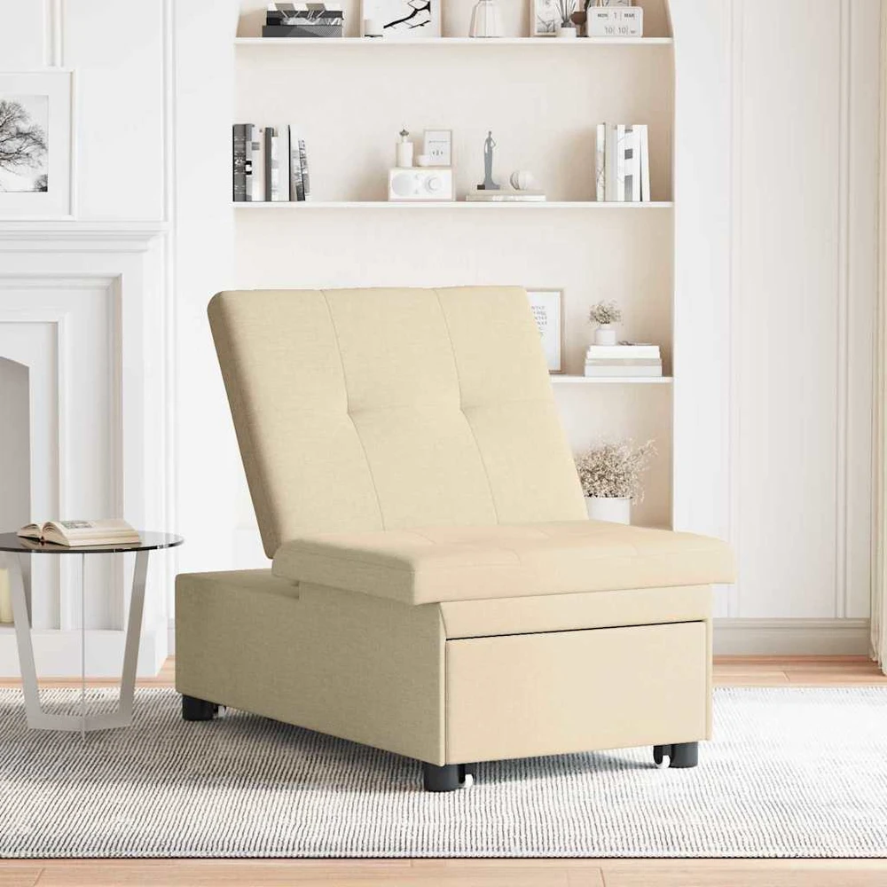 Ištraukiama sofa-lova Kreminė 194 x 50 x 82 cm audinys