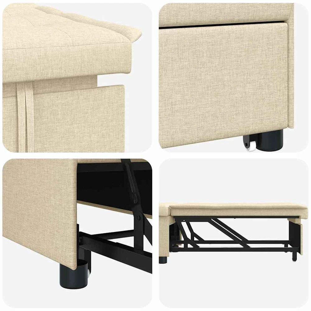 Ištraukiama sofa-lova Kreminė 194 x 50 x 82 cm audinys