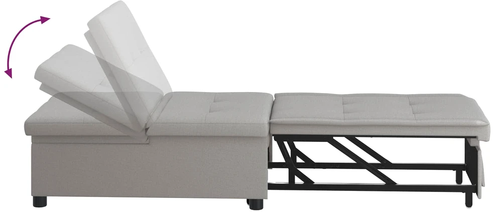 Ištraukiama sofa-lova Pilka 194 x 50 x 82 cm audinys