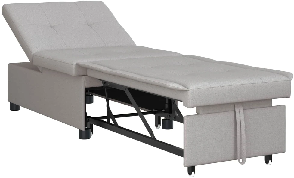 Ištraukiama sofa-lova Pilka 194 x 50 x 82 cm audinys
