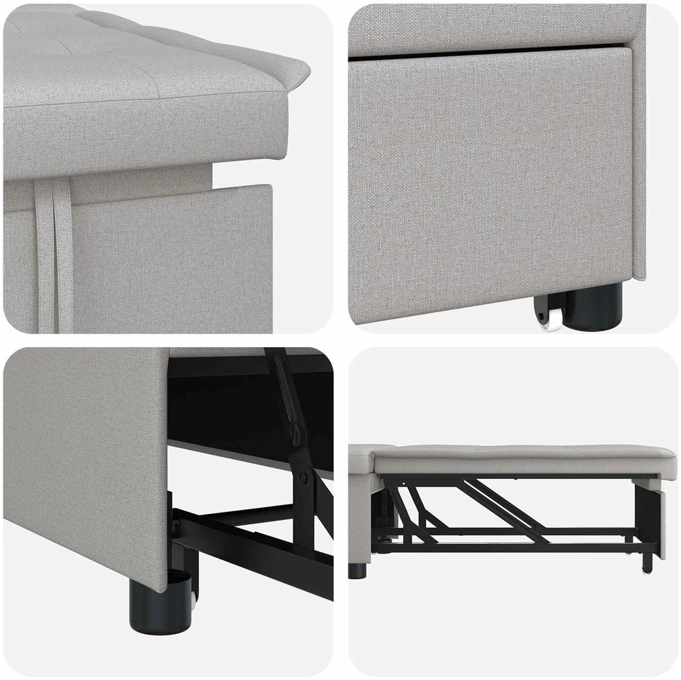 Ištraukiama sofa-lova Pilka 194 x 50 x 82 cm audinys