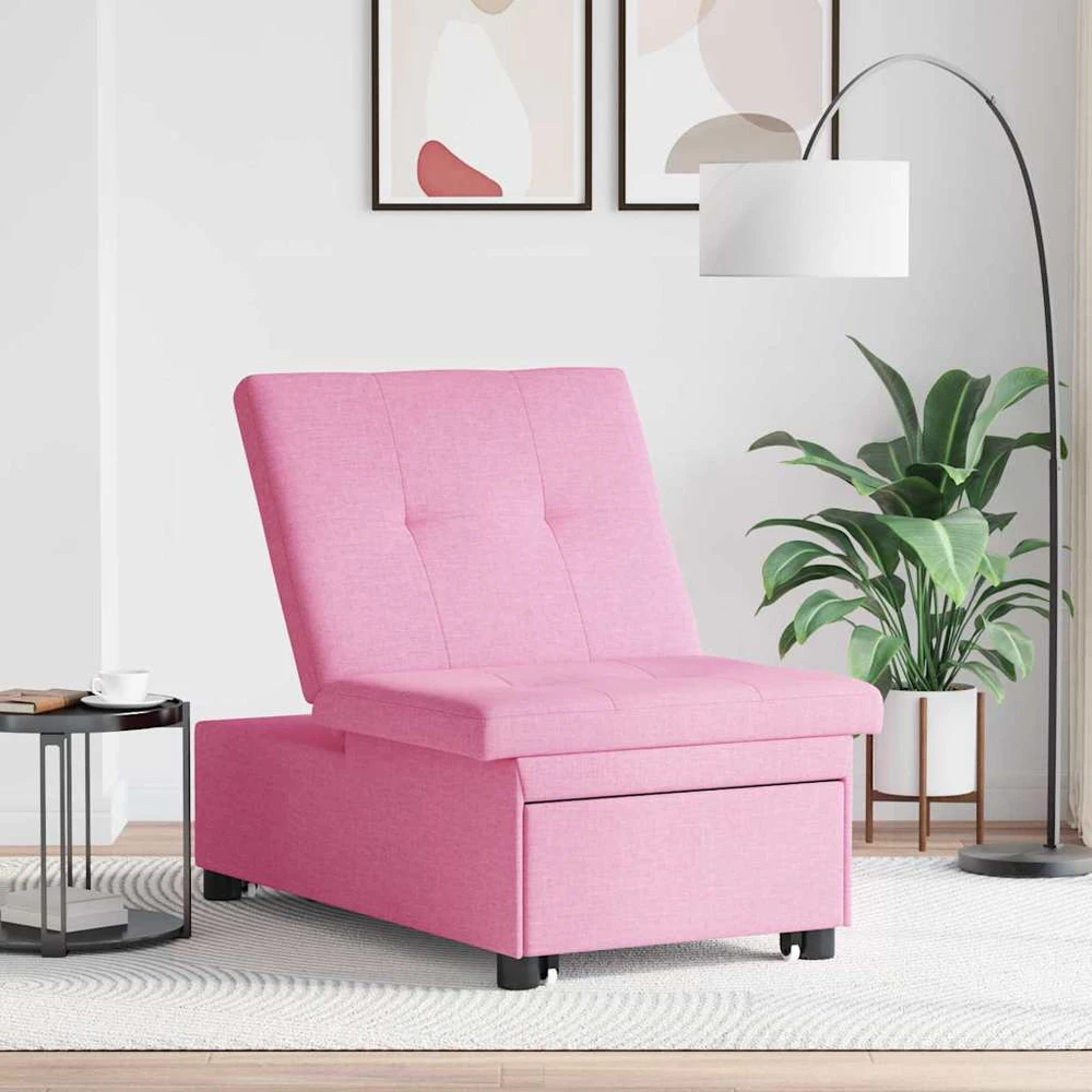 Ištraukiama sofa-lova Rožinė 194 x 50 x 82 cm audinys