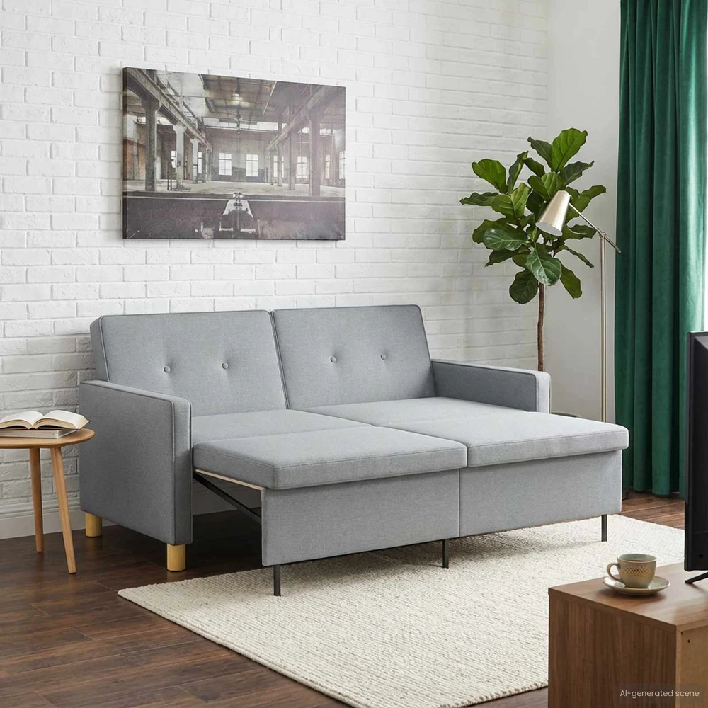 Ištraukiama sofa-lova Šviesiai pilka 154 x 94,5 x 80,5 cm