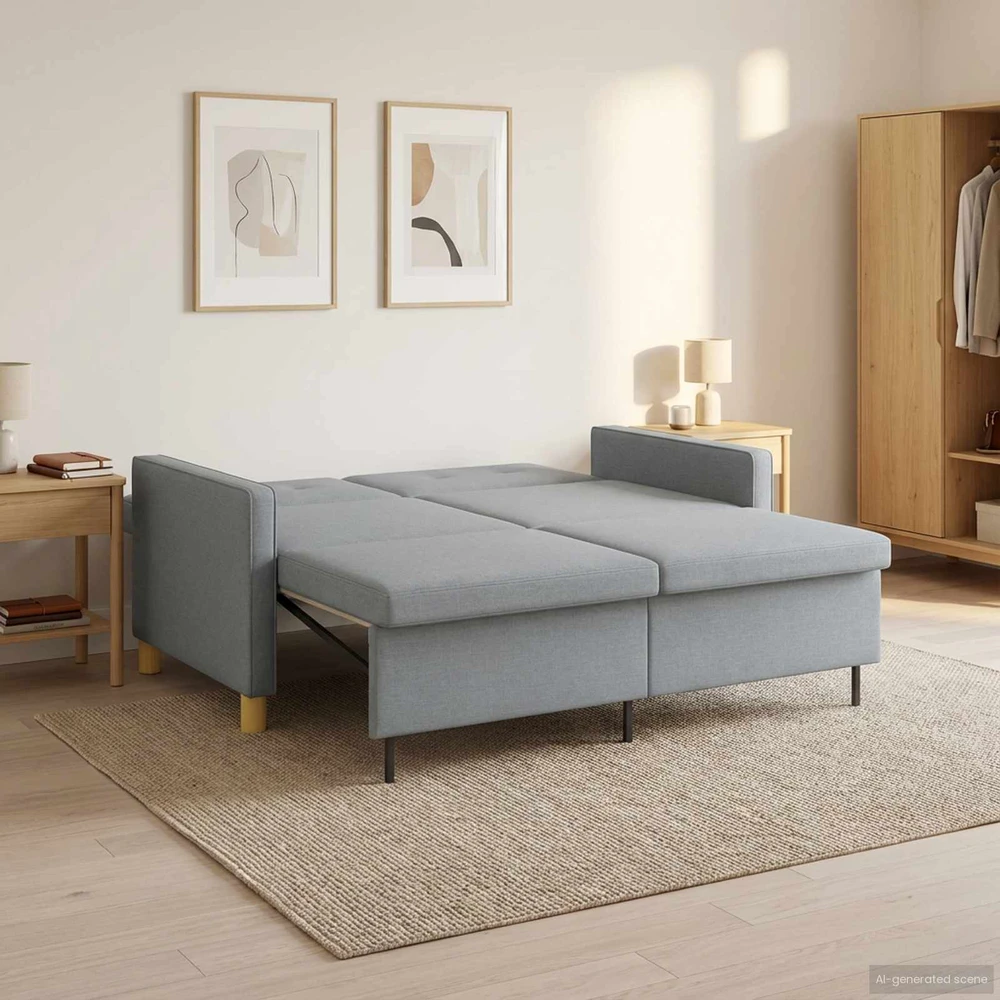 Ištraukiama sofa-lova Šviesiai pilka 154 x 94,5 x 80,5 cm