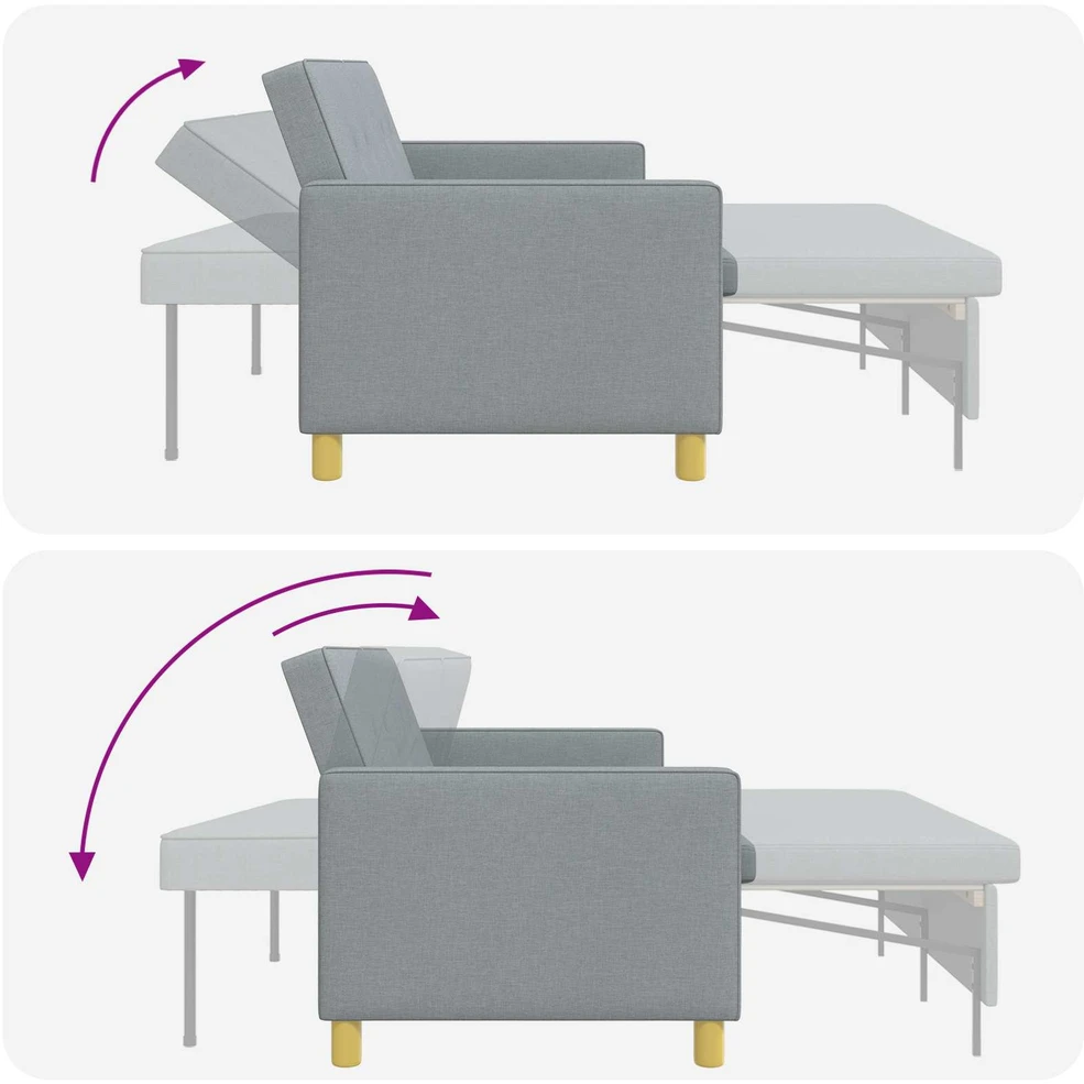 Ištraukiama sofa-lova Šviesiai pilka 154 x 94,5 x 80,5 cm