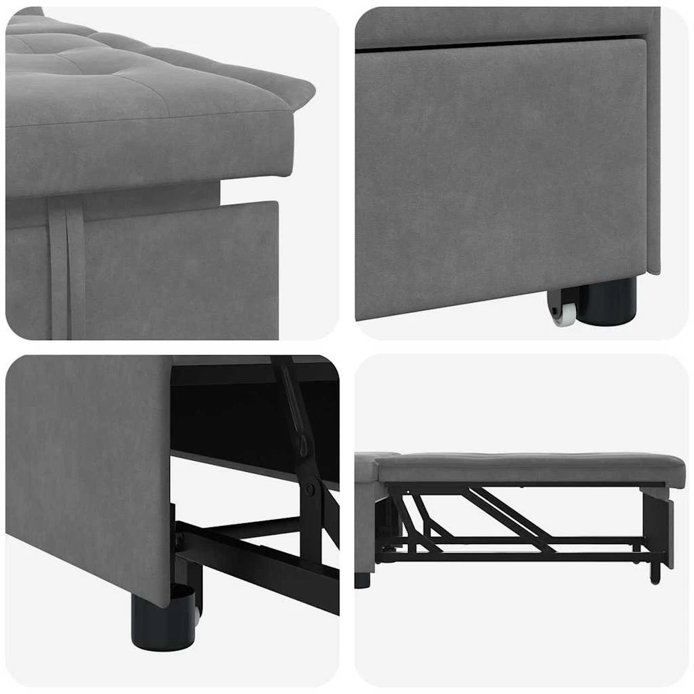 Ištraukiama sofa-lova Tamsiai pilka 194 x 67 x 82 cm