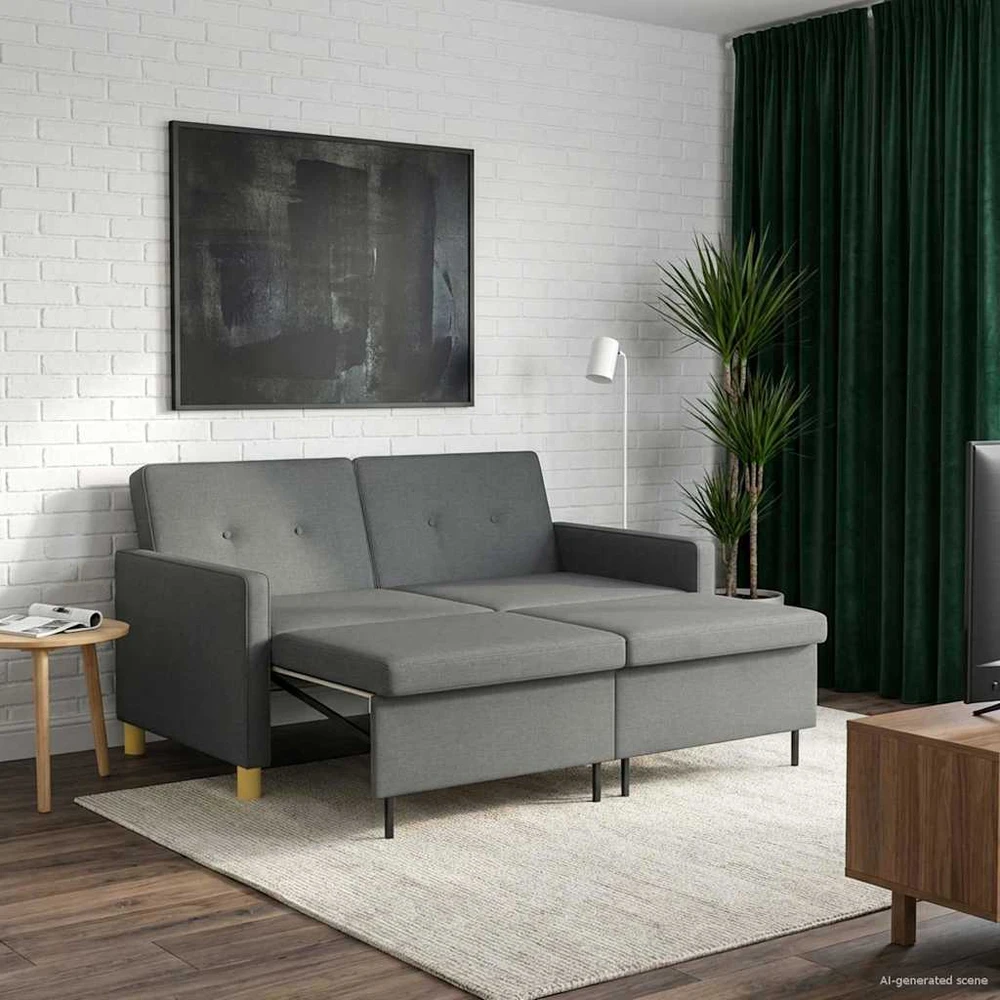 Ištraukiama sofa-lova Tamsiai pilka Audinys