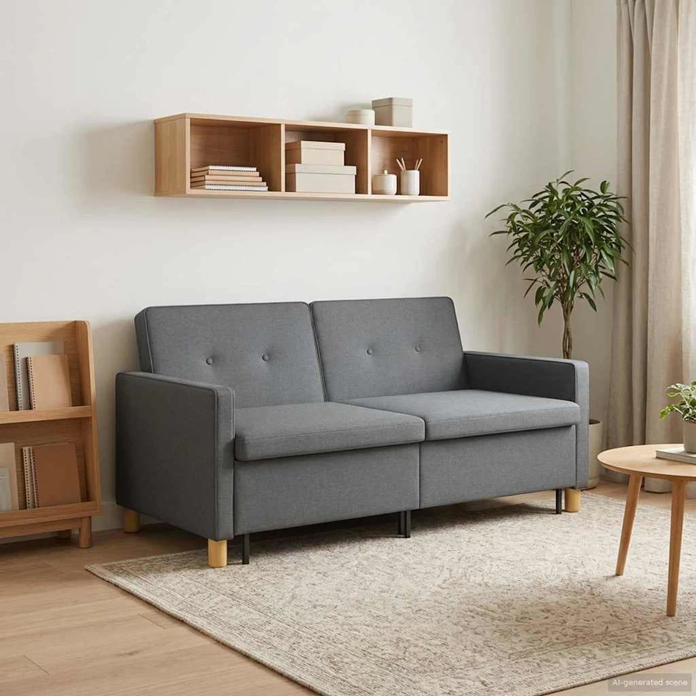 Ištraukiama sofa-lova Tamsiai pilka Audinys