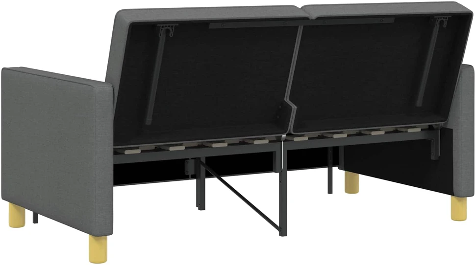 Ištraukiama sofa-lova Tamsiai pilka Audinys