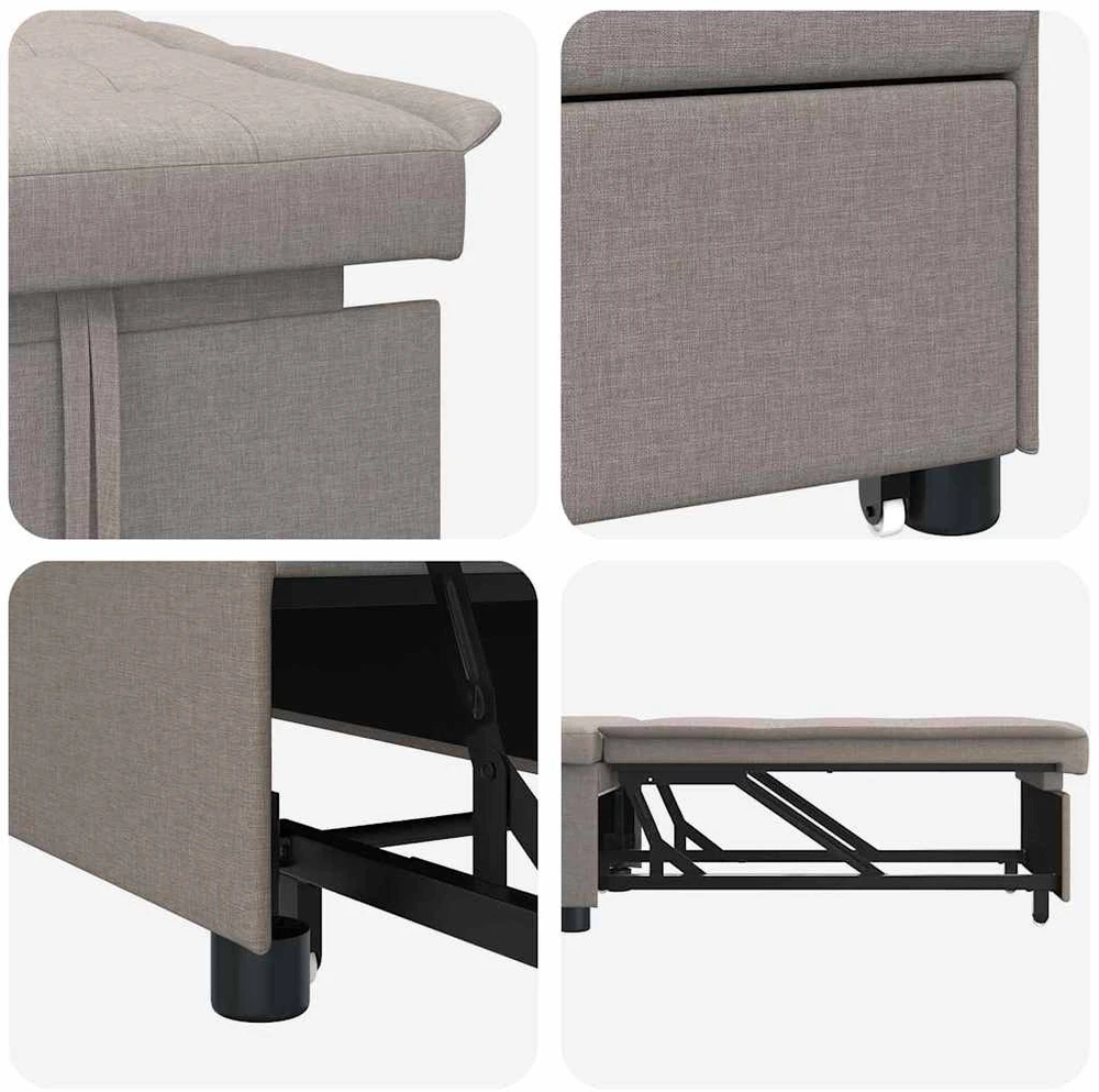 Ištraukiama sofa-lova Taupe 194 x 50 x 82 cm audinys