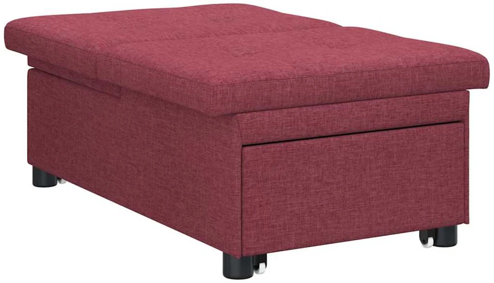 Ištraukiama sofa-lova Vyno raudona 194 x 50 x 82 cm audinys