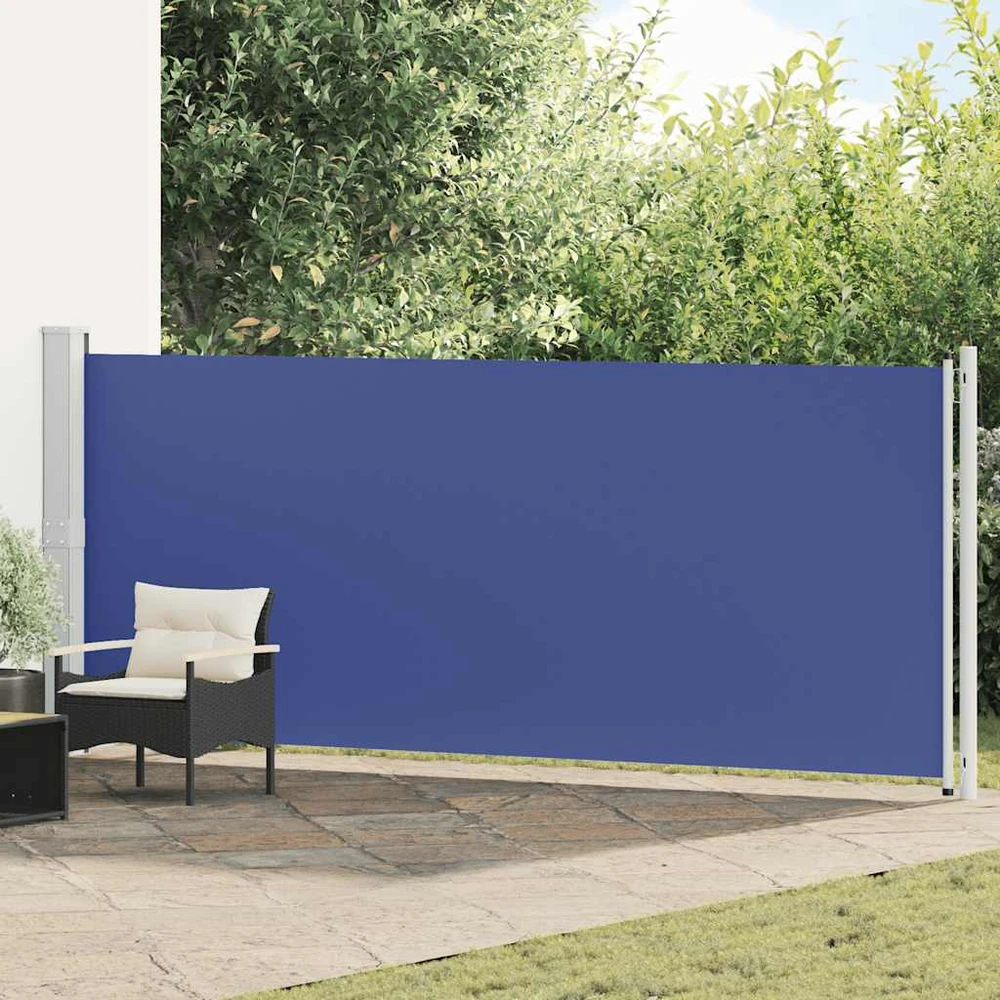 Ištraukiama šoninė kiemo markizė, mėlynos spalvos, 600x160cm